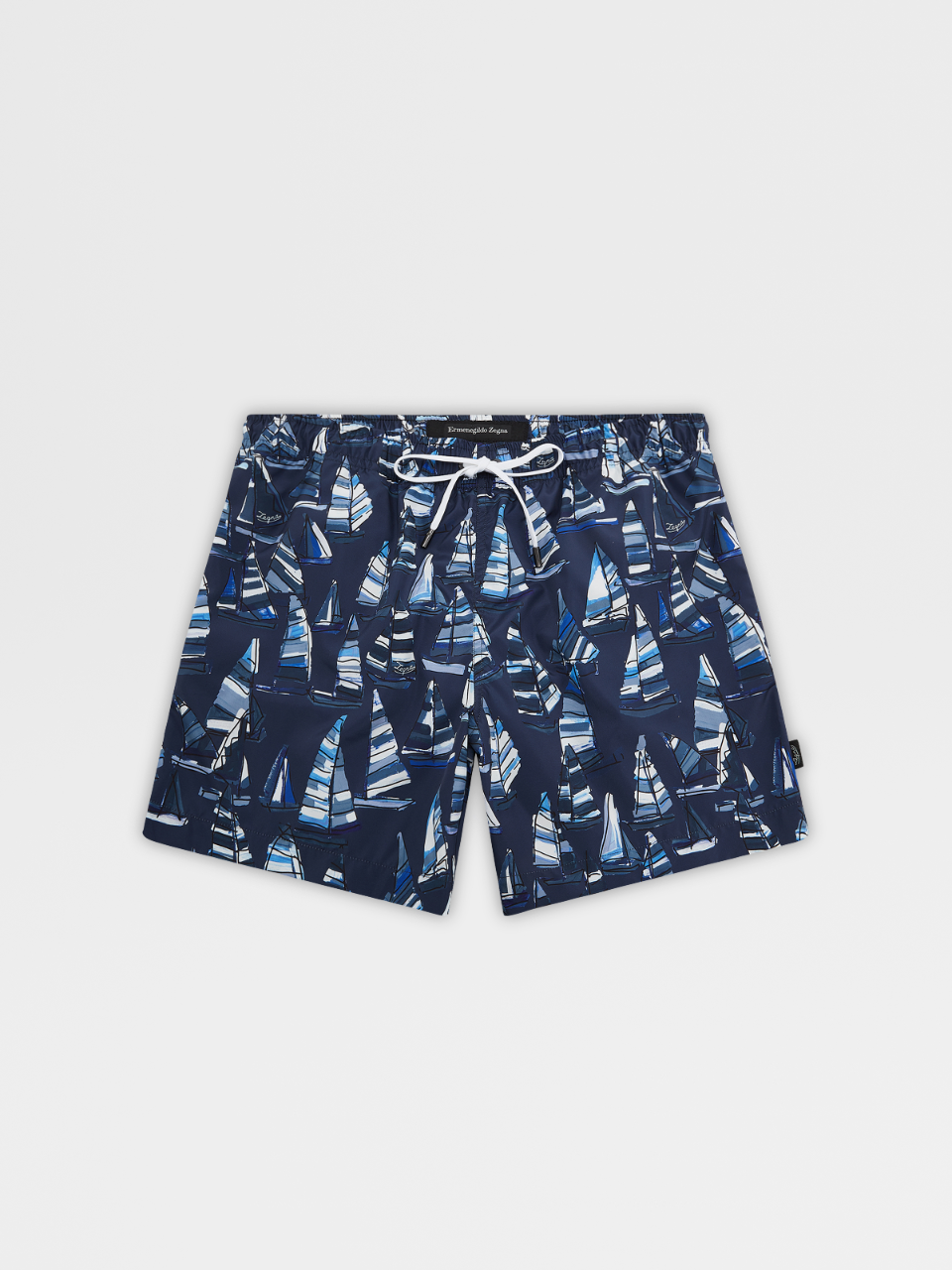 海军蓝航海图案微纤维平角泳裤